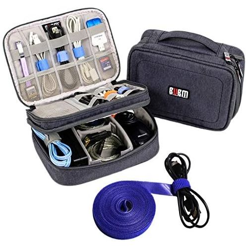  [아마존베스트]Amatory Electronics Organizer Travel Cable Cord Bag Accessories Gadget Gear Storage Cases for 8 Inch Tablet (Gray)