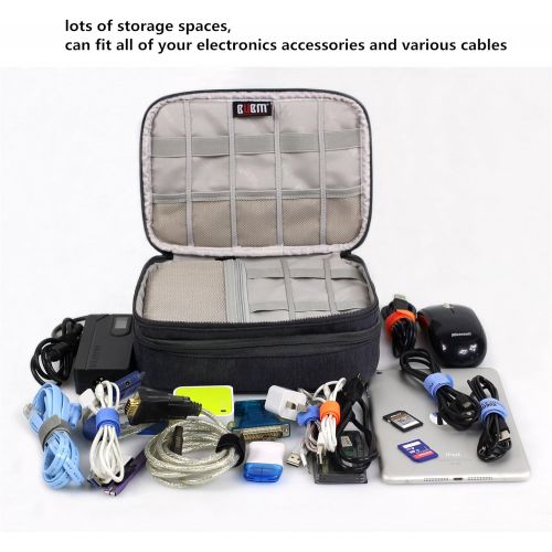  [아마존베스트]Amatory Electronics Organizer Travel Cable Cord Bag Accessories Gadget Gear Storage Cases for 8 Inch Tablet (Gray)