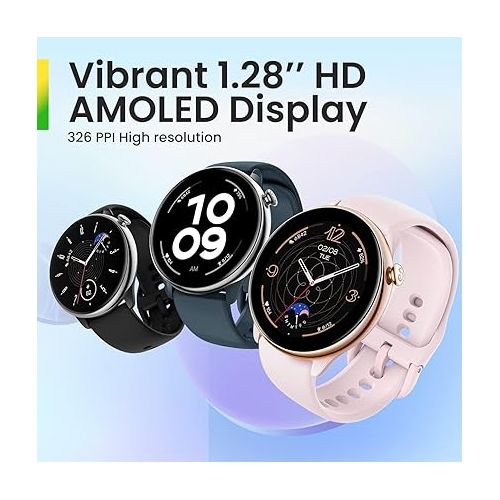  Amazfit GTR Mini Smart Watch with Step Tracking, Heart Rate & Blood Oxygen Sensor, GPS, Sleep Quality Monitoring, 14-Day Battery, AI Fitness App Enabled, 5 ATM Water Resistance, (Black)