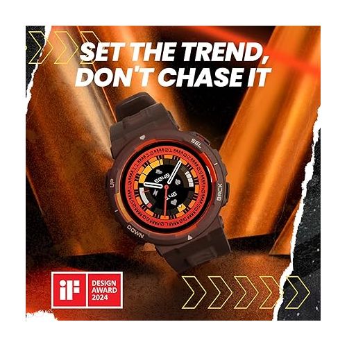  Amazfit Active Edge Smart Watch with Stylish Rugged Sport & Fitness Design, GPS, AI Health Coach for Gym, Outdoor, Workouts & Exercise, 16 Days Battery, 10 ATM Water resistant, Midnight Pulse, Large