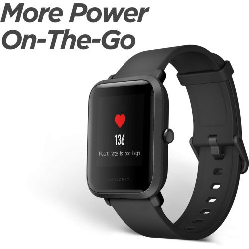  [아마존핫딜][아마존 핫딜] Amazfit Bip Smartwatch by Huami with All-Day Heart Rate and Activity Tracking, Sleep Monitoring, GPS, Ultra-Long Battery Life, Bluetooth, US Service and Warranty (A1608 Black)