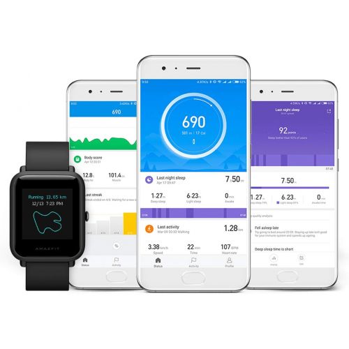  [아마존핫딜][아마존 핫딜] Amazfit Bip Smartwatch by Huami with All-Day Heart Rate and Activity Tracking, Sleep Monitoring, GPS, Ultra-Long Battery Life, Bluetooth, US Service and Warranty (A1608 Black)