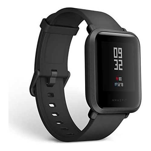  Amazfit Bip Smartwatch by Huami with All-Day Heart Rate and Activity Tracking, Sleep Monitoring, GPS, Ultra-Long Battery Life, Bluetooth, US Service and Warranty (A1608 Black)