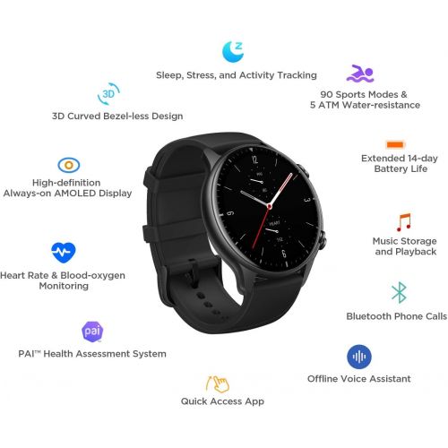  [아마존베스트]Amazfit GTR 2 Smart Watch with Bluetooth Call Function, Sports Watch with 12 Sports Modes, Fitness Tracker with Blood Oxygen Saturation Monitor, 3GB Music Memory for Men, Women