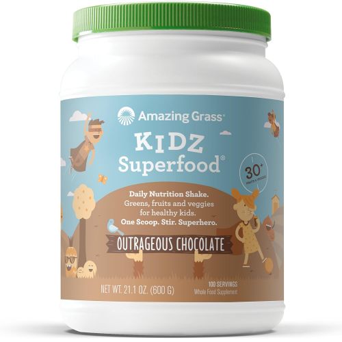  Amazing Grass, Organic Vegan Kids Superfood Powder with 30+ fruits & Super Greens, Flavor:...