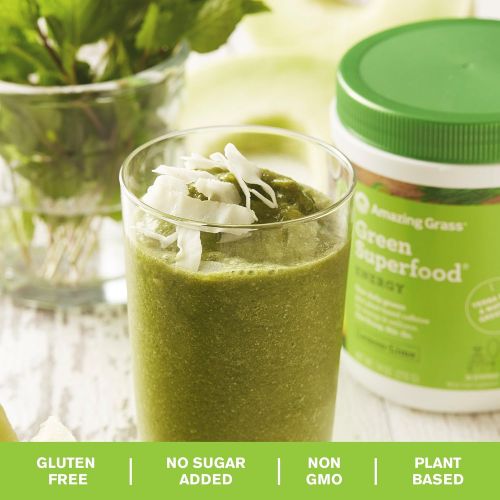  Amazing Grass Energy Green Superfood Organic Powder, Natural Caffeine with Wheat Grass, 7...