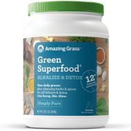 Amazing Grass Green Superfood Alkalize & Detox Organic Plant Based Powder with Wheat Grass and...