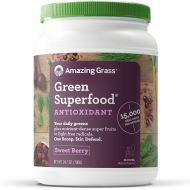 Amazing Grass Green Superfood Antioxidant Organic Powder with Elderberry, Wheatgrass, and 7 Super Greens, Flavor: Sweet Berry, 100 Servings