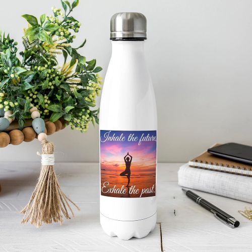 [아마존베스트]Amazing Items Personalized Water Bottle - Add Your Photo, Text, Logo, Monogram - 8 Different Fonts & Colors - 16oz Customizable Water Bottle with Lid and Straw
