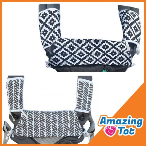 Amazing Tot Drool & Teething Pad | Fits All Carriers | Reversible Organic Cotton 3-Piece Set - Ideal for Infant Toddler Girls & Boys [Patent Pending]