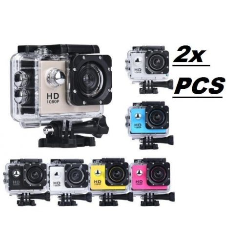  AmazingForLess 2x Pink Sports Action Camera 1080p HD Waterproof with Touch Screen LCD POV Adventure Camcorder with Accessories GoPro SJCAM Style