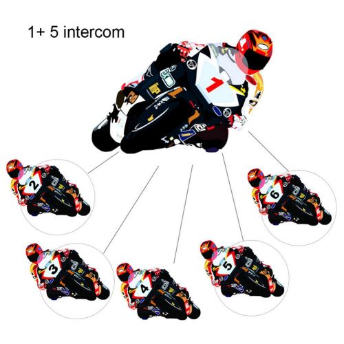  Amazingbuy 2 Sets Vnetphone V6 BT Intercom Bluetooth Interphone 1200M Range 6 Riders Motorcycle Helmet - Motorcycle Snowmobile Multi Interphone Headsets 6 Riders. Great for Skiing