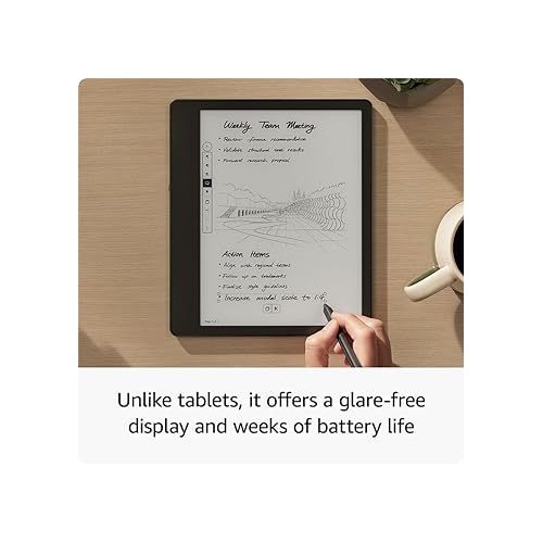  Amazon Kindle Scribe (64 GB) - 10.2” 300 ppi Paperwhite display, a Kindle and a notebook all in one, convert notes to text and share, includes Premium Pen