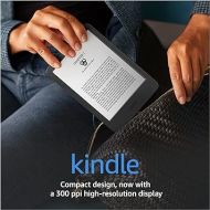 Amazon Kindle - The lightest and most compact Kindle, with extended battery life, adjustable front light, and 16 GB storage - Without Lockscreen Ads - Black