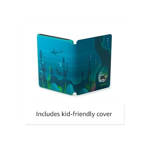  Kindle Kids (2022 release) - If it breaks, we will replace it, includes ad-free books, cover and adjustable light- Ocean Explorer