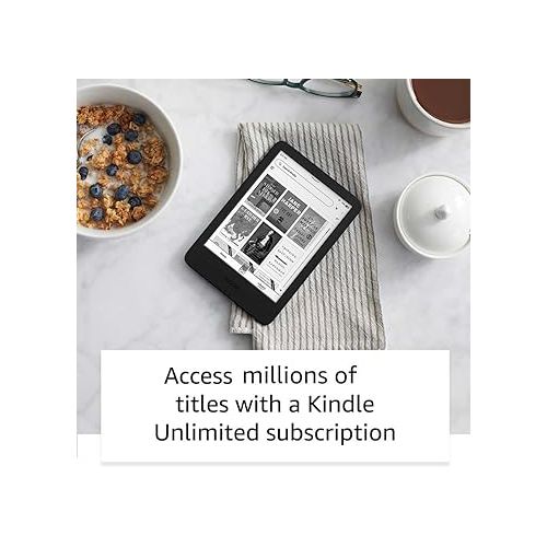  International Version - Kindle - The lightest and most compact Kindle, now with a 6” 300 ppi high-resolution display, and 2x the storage - Denim