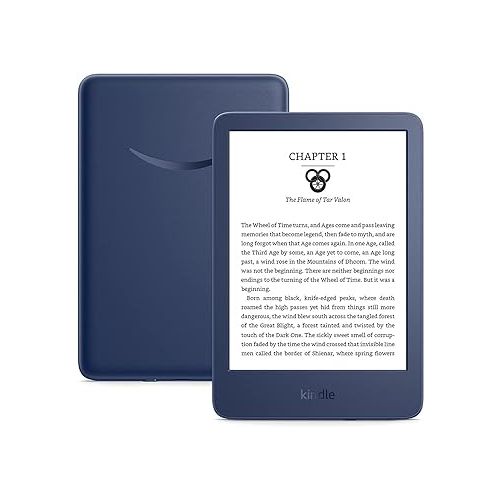  International Version - Kindle - The lightest and most compact Kindle, now with a 6” 300 ppi high-resolution display, and 2x the storage - Denim