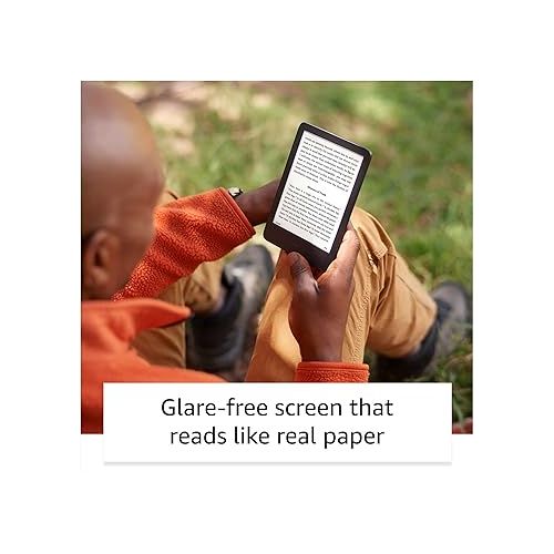  Certified Refurbished Kindle (2022 release) - The lightest and most compact Kindle, now with a 6” 300 ppi high-resolution display, and 2x the storage - Black