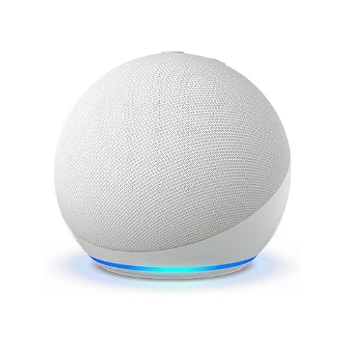  Echo Dot (5th Gen, 2022 release) | With bigger vibrant sound, helpful routines and Alexa | Glacier White