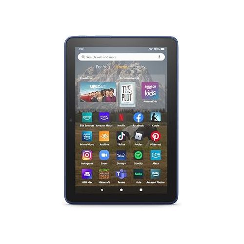 Amazon Fire HD 8 tablet, 8” HD Display, 32 GB, 30% faster processor, designed for portable entertainment, (2022 release), Denim