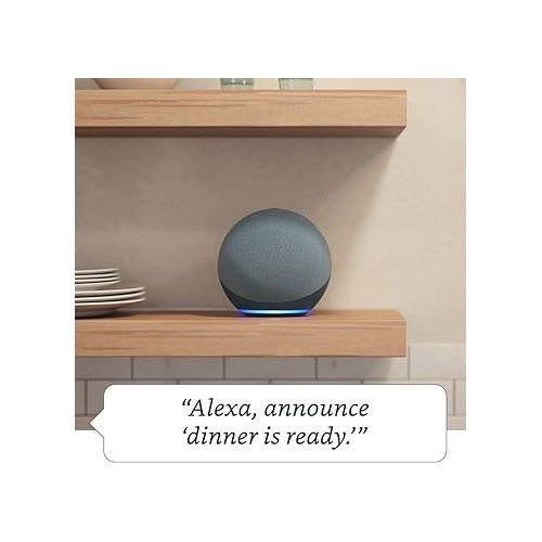  Echo (4th Gen) | With premium sound, smart home hub, and Alexa | Charcoal