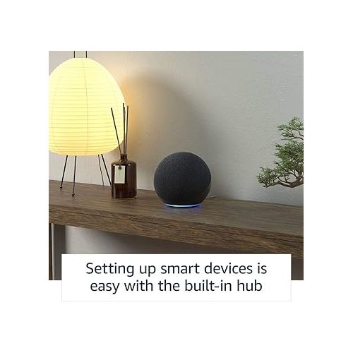  Amazon Echo (4th Gen) | With premium sound, smart home hub, and Alexa | Charcoal