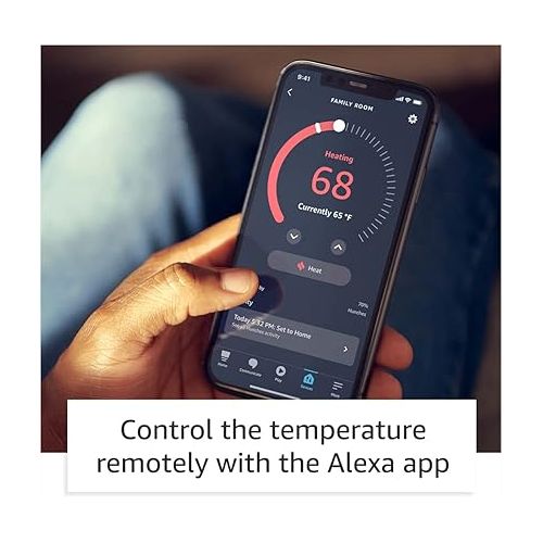  Amazon Smart Thermostat - Save money and energy - Works with Alexa and Ring - C-wire required