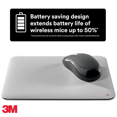 쓰리엠 Amazon 3M Precise Mouse Pad Enhances the Precision of Optical Mice at Fast Speeds and Extends the Battery Life of Wireless Mice up to 50%, 9 in x 8 in (MP114-BSD1)