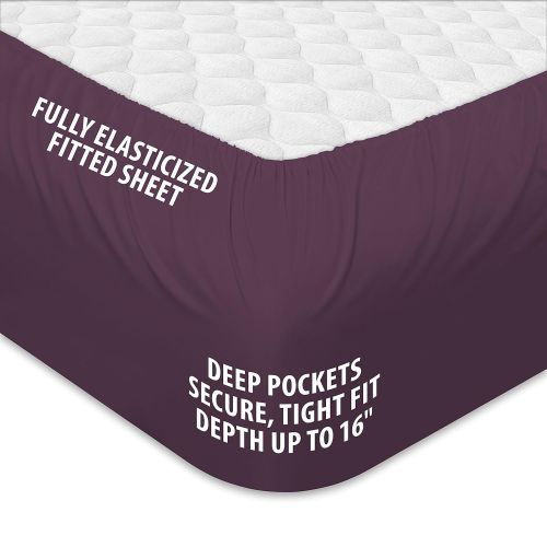  Hotel Luxury Bed Sheets Set Today! On Amazon Softest Bedding 1800 Series Platinum Collection-100%!Deep Pocket,Wrinkle & Fade Resistant (Full,Eggplant)