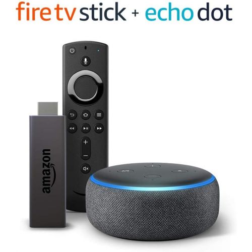  [아마존 핫딜]  [아마존핫딜]Amazon Fire TV Stick bundle with Echo Dot (3rd Gen - Charcoal)