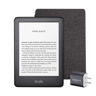 [아마존핫딜][아마존 핫딜] Amazon Kindle Essentials Bundle including All-new Kindle, now with a built-in front light, Black - with Special Offers, Kindle Fabric Cover  Charcoal, and Power Adapter