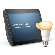 Amazon Echo Show (2nd Gen) with Philips Hue Bulb - Alexa smart home starter kit - Charcoal