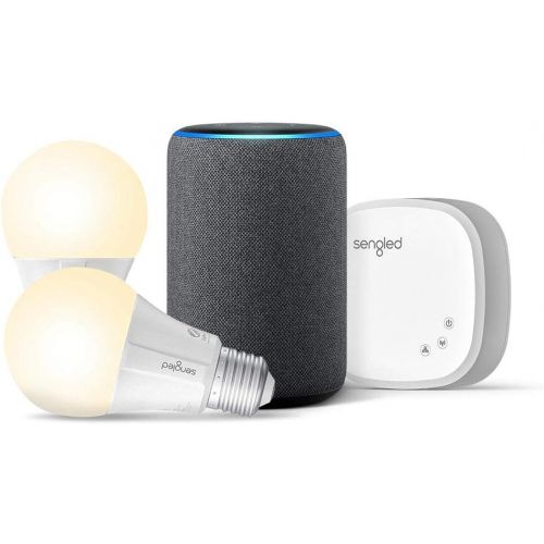  [아마존핫딜][아마존 핫딜] Amazon Echo (3rd Gen) Charcoal Bundle with Sengled 2-pack Smart Bulb starter kit