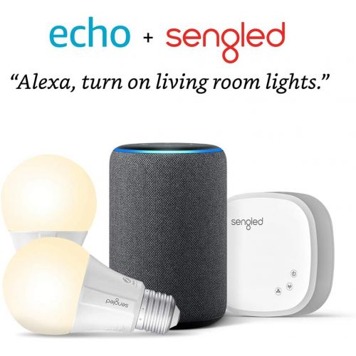  [아마존핫딜][아마존 핫딜] Amazon Echo (3rd Gen) Charcoal Bundle with Sengled 2-pack Smart Bulb starter kit