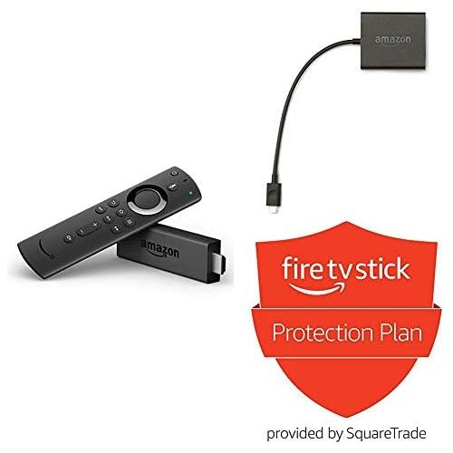  [아마존베스트]Amazon Fire TV Stick with all-new Alexa Voice Remote bundle - includes Ethernet Adapter and 2-Year Protection Plan
