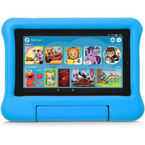  [아마존베스트]Amazon Kid-Proof Case for Fire 7 Tablet (Compatible with 9th Generation Tablet, 2019 Release), Blue