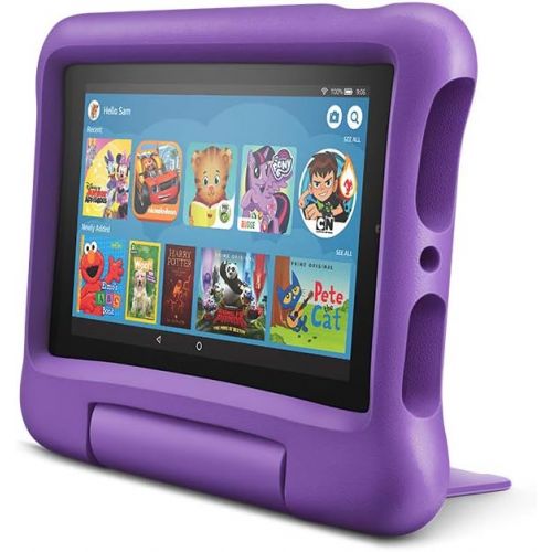  Amazon Fire 7 Kids Edition Tablet, 7 Display, 16 GB, Purple Kid-Proof Case