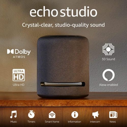  Amazon Echo Studio - High-fidelity smart speaker with 3D audio and Alexa that fits your style