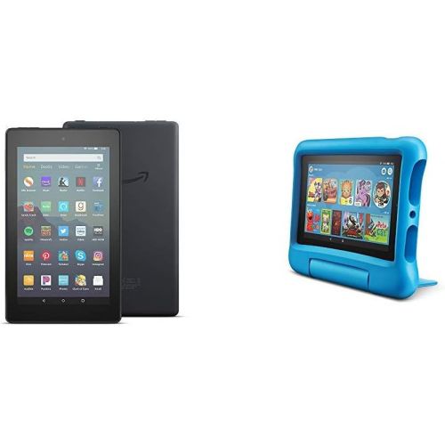  Amazon Fire 7 Family Pack - Fire 7 Tablet (16GB, Black) + Fire 7 Kids Edition Tablet (16GB, Blue)
