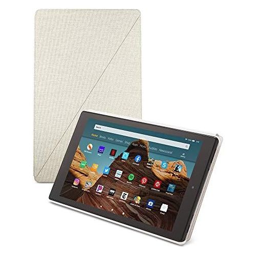  Fire HD 10 Tablet (32 GB, White, With Special Offers) + Amazon Standing Case (Sandstone White) + 15W USB-C Charger