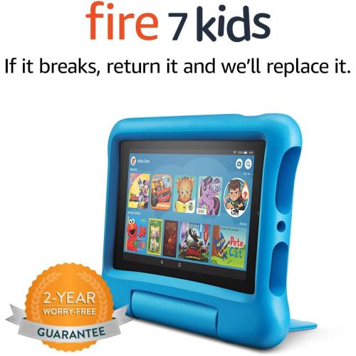  Amazon Fire 7 Kids Edition Tablet, 7 Display, 16 GB, Blue Kid-Proof Case