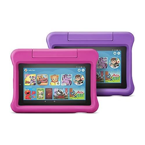  Amazon All-New Fire 7 Kids Edition Tablet 2-Pack, 16 GB, Pink/Purple Kid-Proof Case