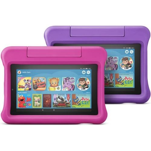  Amazon All-New Fire 7 Kids Edition Tablet 2-Pack, 16 GB, Pink/Purple Kid-Proof Case