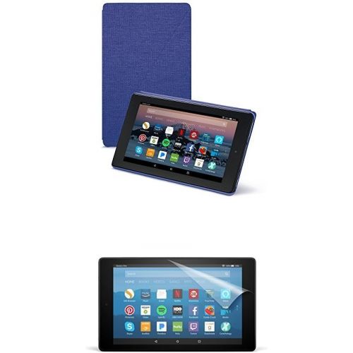  Amazon Cover (Cobalt Purple) and Screen Protector (Clear) for Fire HD 8 Tablet (7th Generation, 2017 Release)