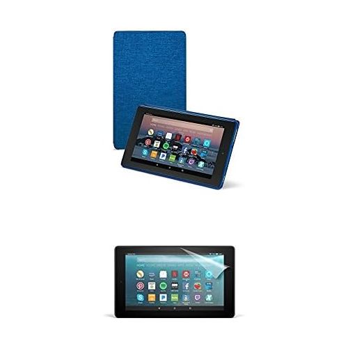  Amazon Cover (Marine Blue) and Screen Protector (Clear) for Fire 7 Tablet (7th Generation, 2017 Release)