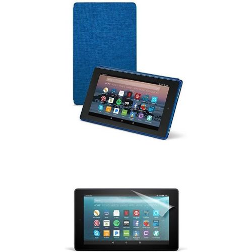  Amazon Cover (Marine Blue) and Screen Protector (Clear) for Fire 7 Tablet (7th Generation, 2017 Release)