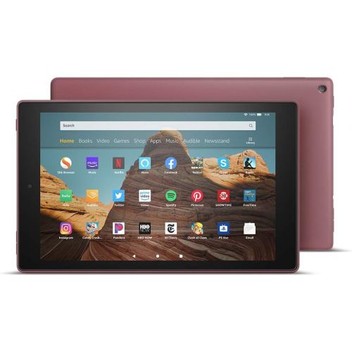  Fire HD 10 Tablet (32 GB, Plum, With Special Offers) + Amazon Standing Case (Plum) + 15W USB-C Charger