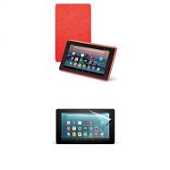 Amazon Cover (Punch Red) and Screen Protector (Clear) for Fire 7 Tablet (7th Generation, 2017 Release)