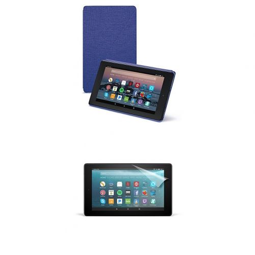  Amazon Cover (Cobalt Purple) and Screen Protector (Clear) for Fire 7 Tablet (7th Generation, 2017 Release)