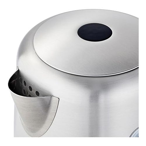  Amazon Basics Stainless Steel Portable Fast, Electric Hot Water Kettle for Tea and Coffee, Automatic Shut Off, 1 Liter, Black and Sliver